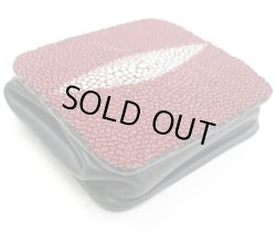 画像1: 牛革×エイ革コインケース　ワインレッド