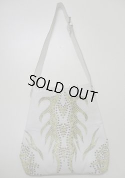 画像1: 牛革蛇柄スタッズ肩掛けハンドバッグ