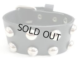 画像1: 牛革スタッズレザーブレス