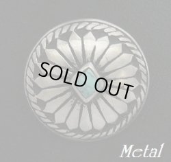 画像1: メタルコンチョ　ループ式　ハウライトターコイズ入り　直径　25mm