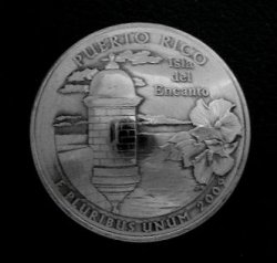 画像1: アメリカプエルトリコ州２５セント　コインコンチョ　直径24mm