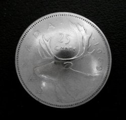 画像1: カナダ２５セントb　コインコンチョ　直径24mm