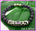 【S＆A silver】天然石8mmアメジスト数珠ブレス サイズS/M/L 