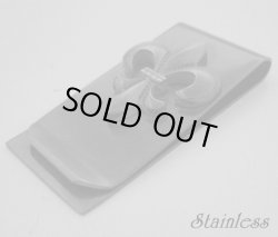 画像1: ステンレス製マネークリップ　百合の紋章