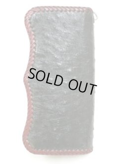 画像1: 牛革×オーストリッチ　レザーウォレット