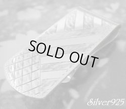 画像1: シルバー925幾何学模様マネークリップ