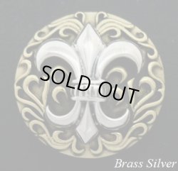 画像1: 唐草ビッグフレアコンチョ　Brass×Silver925　直径　30mm 