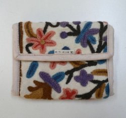 画像1: Mitraカシミール刺繍ウォレットＢ