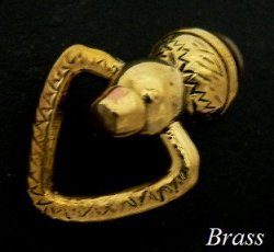 画像1: Brass彫り柄Dカン ドロップハンドル