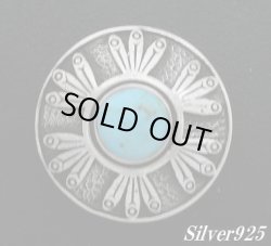 画像1: メイプルリーフ ターコイズコンチョ   直径　27mm