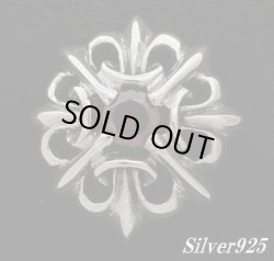 画像1: ソードフレア　レッドジルコニア付コンチョ　直径　23mm 