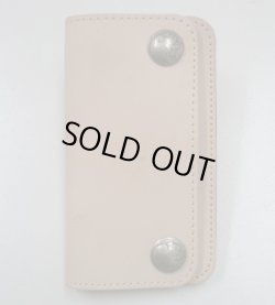 画像1: 牛革シンプルレザーウォレット　ヌメ　コンチョ付属タイプ