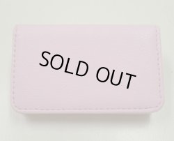 画像1: 牛革カードケース　ピンク　マグネット 