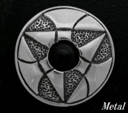 画像1: オニキス付ハザード　メタルコンチョ　直径　29mm 