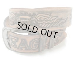 画像1: 牛革EAGLE型押し　レザーベルト