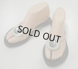 画像1: 【アウトレット】レザー調ストーン付サンダルtypeC サイズ23.5-24.0相当
