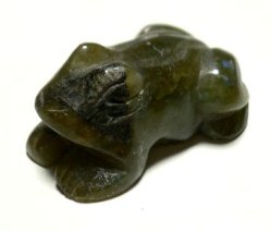 画像1: 天然石ラブラドライト彫刻カエル置物