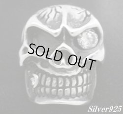 画像1: ジルコニア入りギャングスカル　コンチョ　直径　25mm 