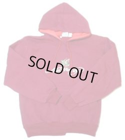 画像1: 【アウトレット】裏起毛 鯉刺繍パーカー 赤/Lサイズ 