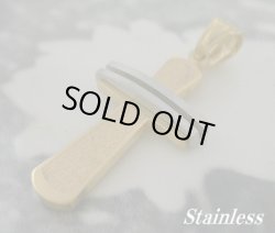 画像1: セイクリッドクロス ステンレスペンダント ゴールド