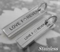 LOVE FOREVER印字プレート　ステンレスペアペンダント