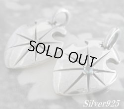 画像1: ジルコニア付シールド　ペアペンダント 