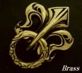 Brass百合の紋章型 ドロップハンドル 