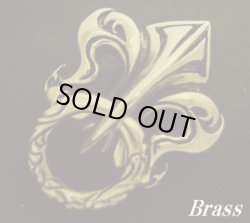 画像1: Brass百合の紋章型 ドロップハンドル 