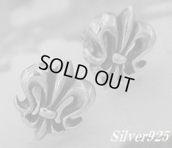 画像1: シルバーピアス　百合の紋章