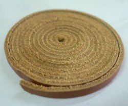 画像1: 牛革 4mm幅 平革紐100cm[茶] レザークラフト材料