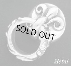 画像1: 合金 百合紋アラベスク　ドロップハンドル