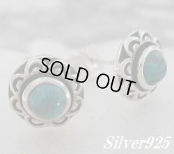 画像1: シルバーピアス ターコイズ 