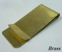 画像1: ブラス製　無地 マネークリップ　Lサイズ