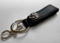牛革ベルトループ　キーホルダー 黒　silver925コンチョ