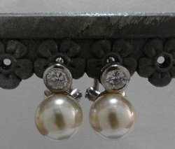 画像1: シルバーピアス　淡水パール