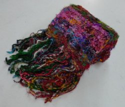 画像1: タイ製　ハンドメイドロングシルクマフラーA