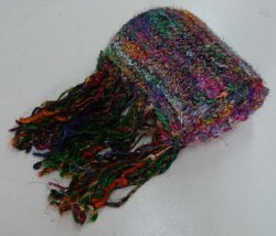 画像1: タイ製　ハンドメイドロングシルクマフラーC