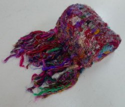 画像1: タイ製　ハンドメイドロングシルクマフラーB