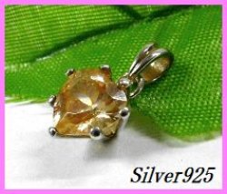 画像1: オレンジジルコニアハート ペンダント 