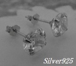 画像1: シルバーピアス　ジルコニア7mm