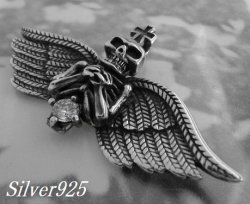 画像1: エンジェルスカル　ジルコニア付　トップ 