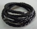 牛革4mm編み紐黒100cm レザークラフト材料
