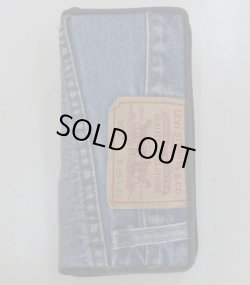 画像1: ジーンズリメイクデニム ハンドメイドウォレット ファスナータイプ