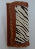 牛革×ゼブラ柄ハラコmix　レザーウォレット