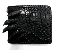 画像1: 牛革×ワニ革クロコダイルハンド　レザーウォレット