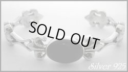 画像1: サイドフレアオニキス入り　バングル