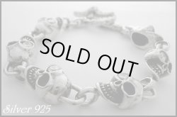 画像1: ジルコニア入りシックススカルブレス