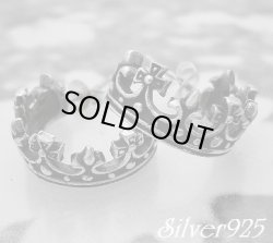 画像1: シルバーピアス　クラウン