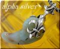 天然石勾玉クリソプレーズsilverフレア