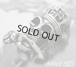 画像1: クラウン薔薇スカル　レッドジルコニア　トップ